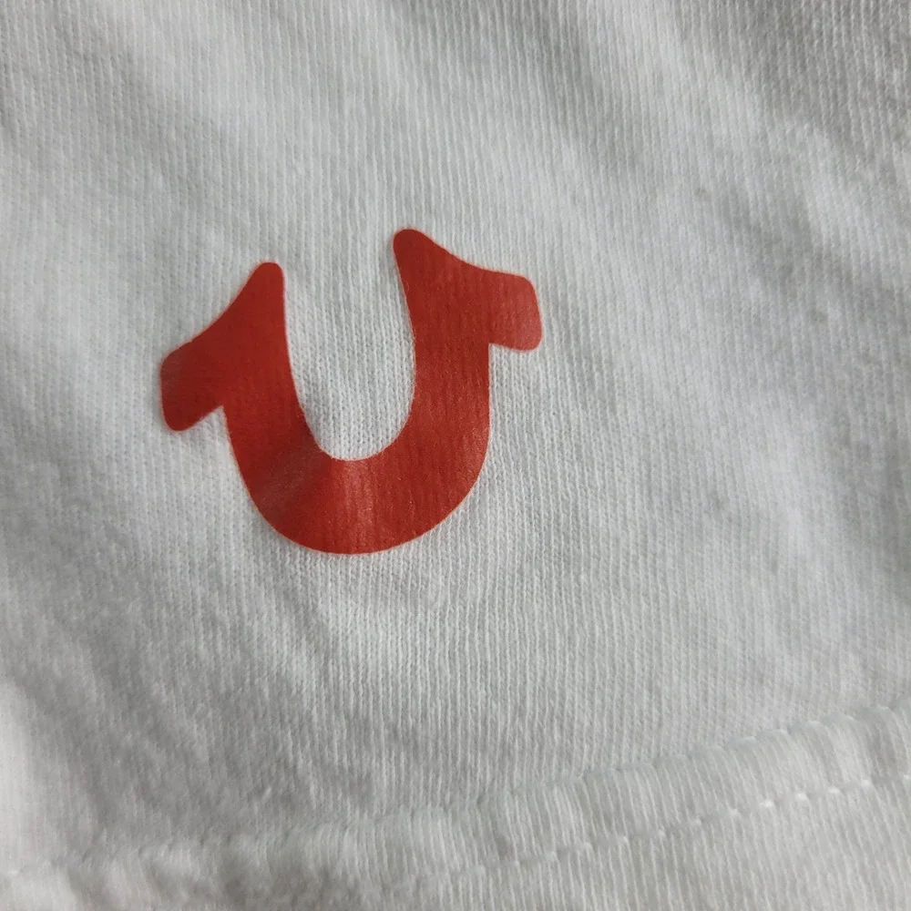 True‎ Religion T-Shirt Lot Men Medium White Excellent 2pk Cotton Horseshoe Logo